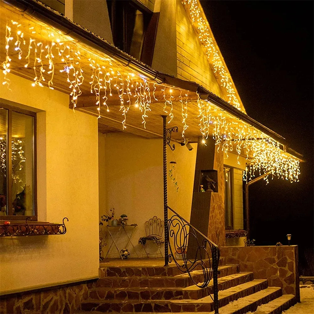 Trendbay 24M × 0.6M Warm White Icicle Curtain LED Lights – 220V
