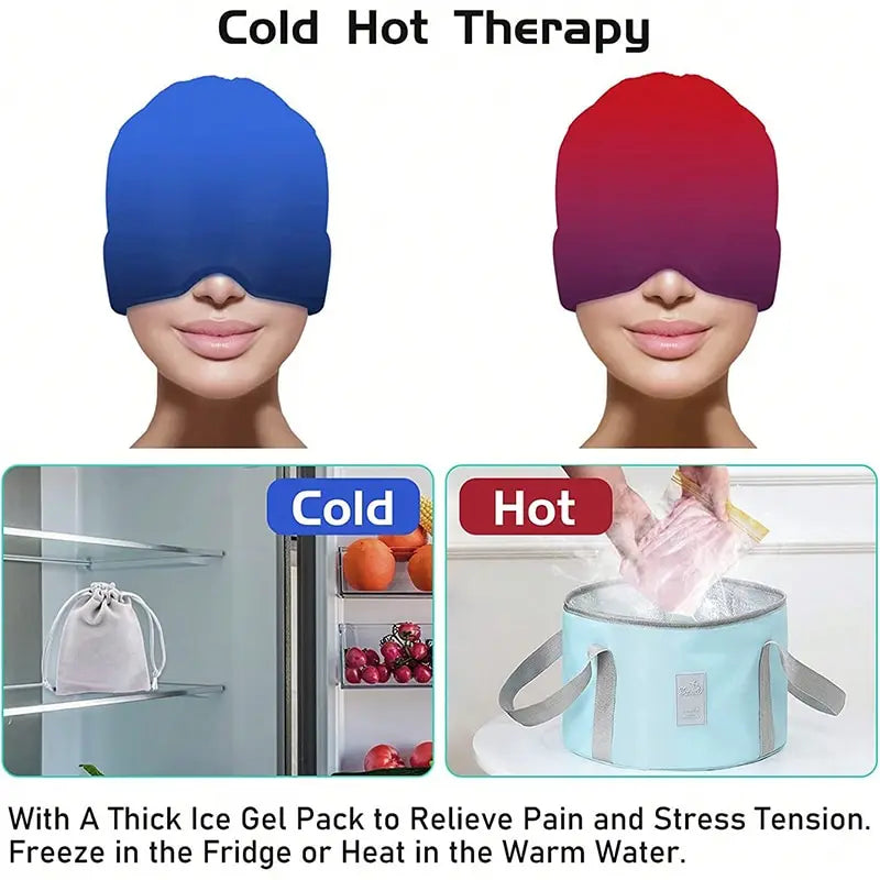 Trendbay Ice Headache Relief Cap – Gel Cold Compress Migraine Therapy Hat