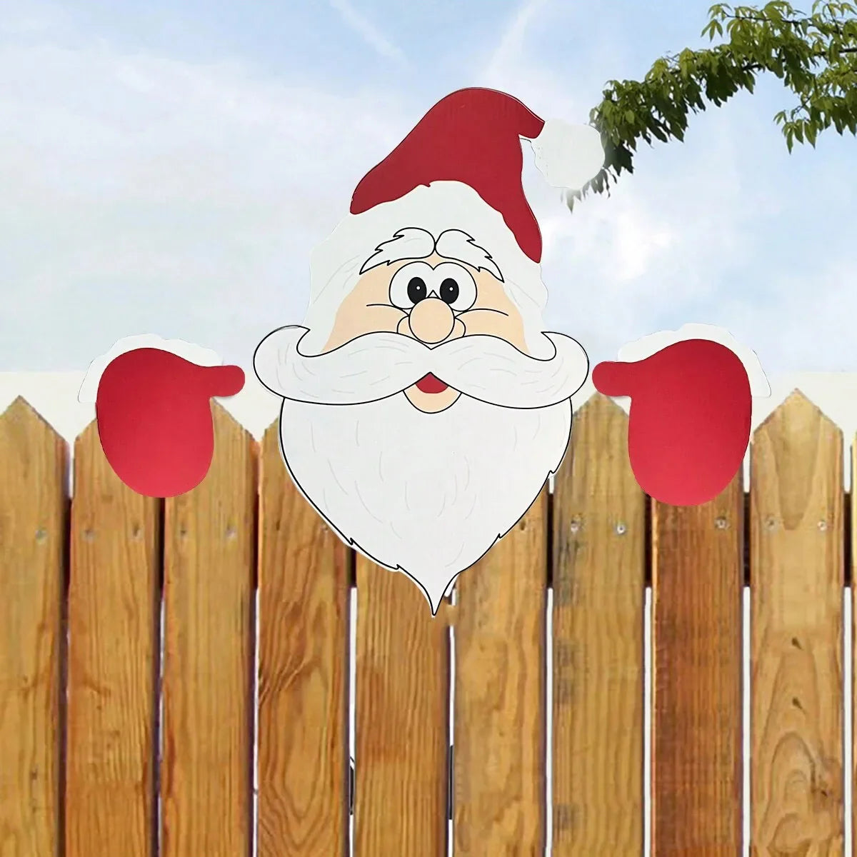 Trendbay Christmas Santa Claus Peeker Fence Ornament Yard Decor