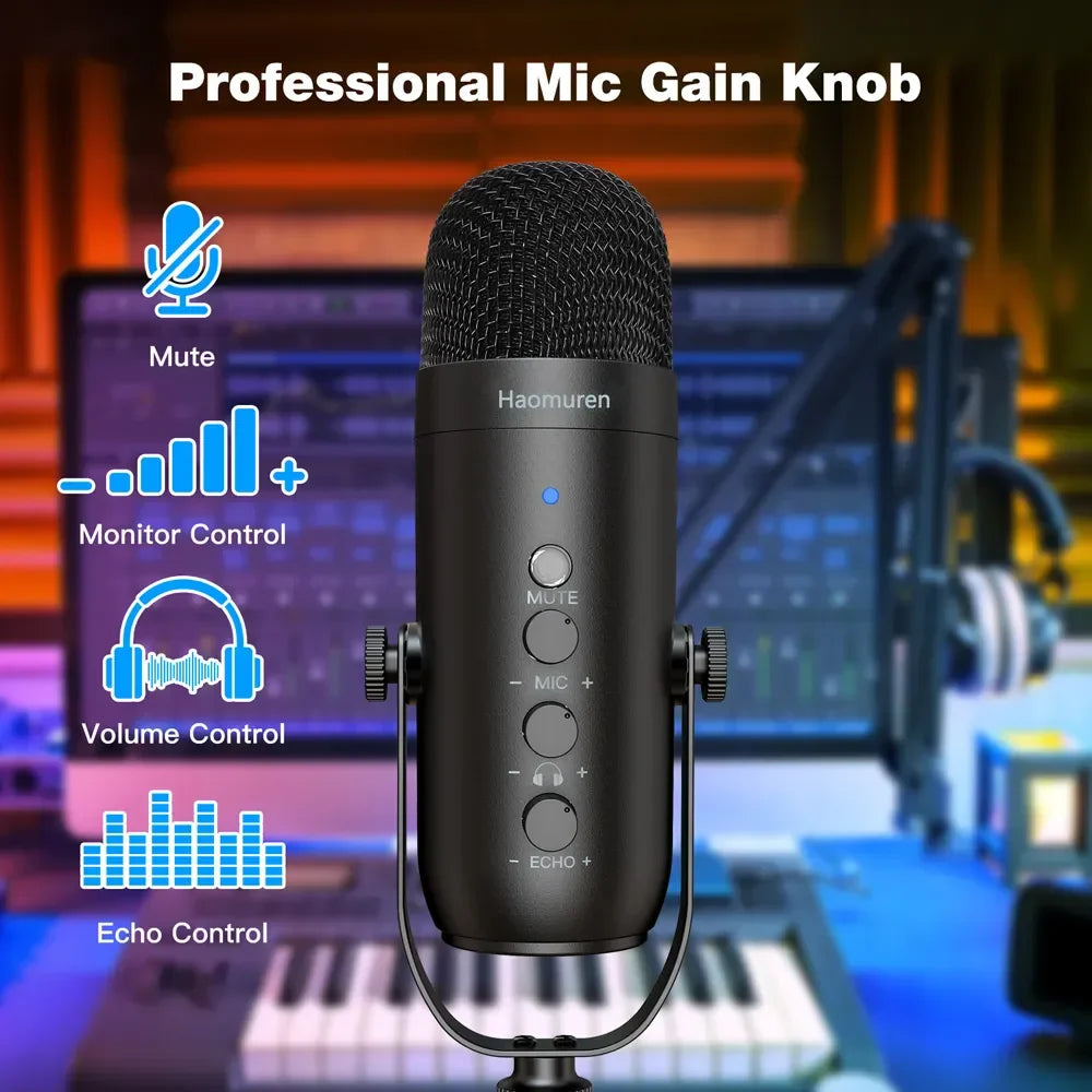 Trendbay USB Streaming Microphone Kit Cardioid Condenser with Boom Arm