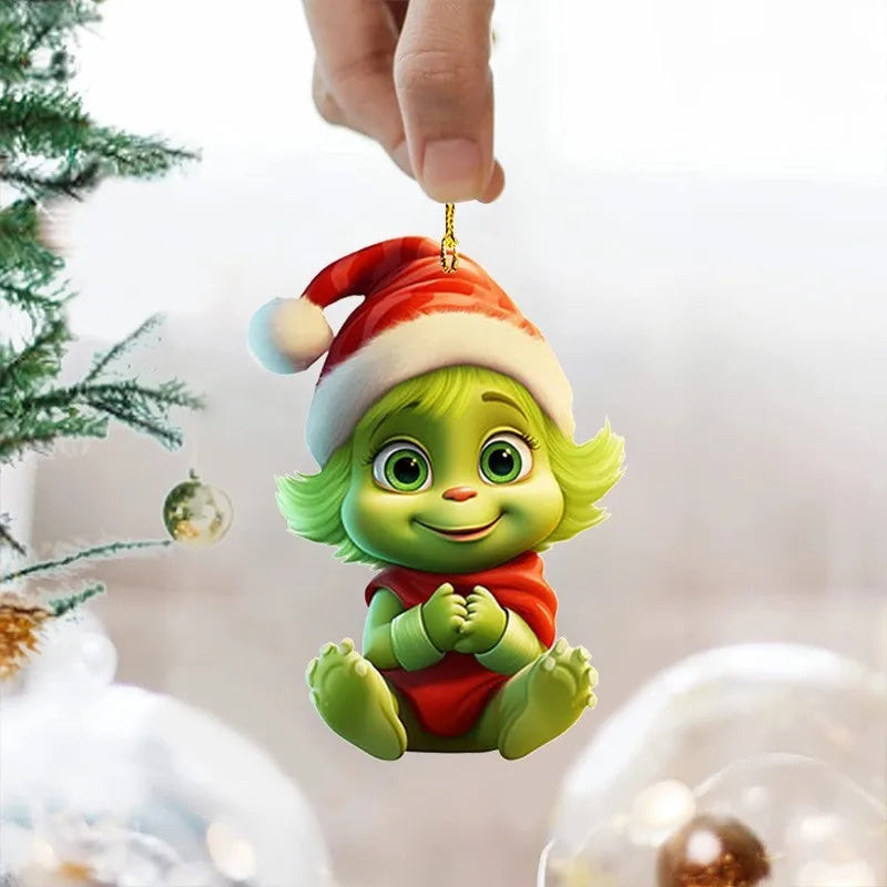 Trendbay 10pcs Whimsical Green Christmas Tree Ornaments