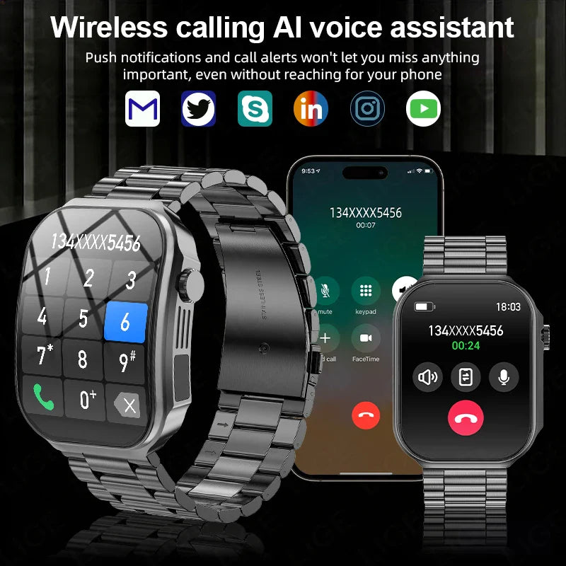 Trendbay 2.2-inch Curved Screen Smartwatch BT Call