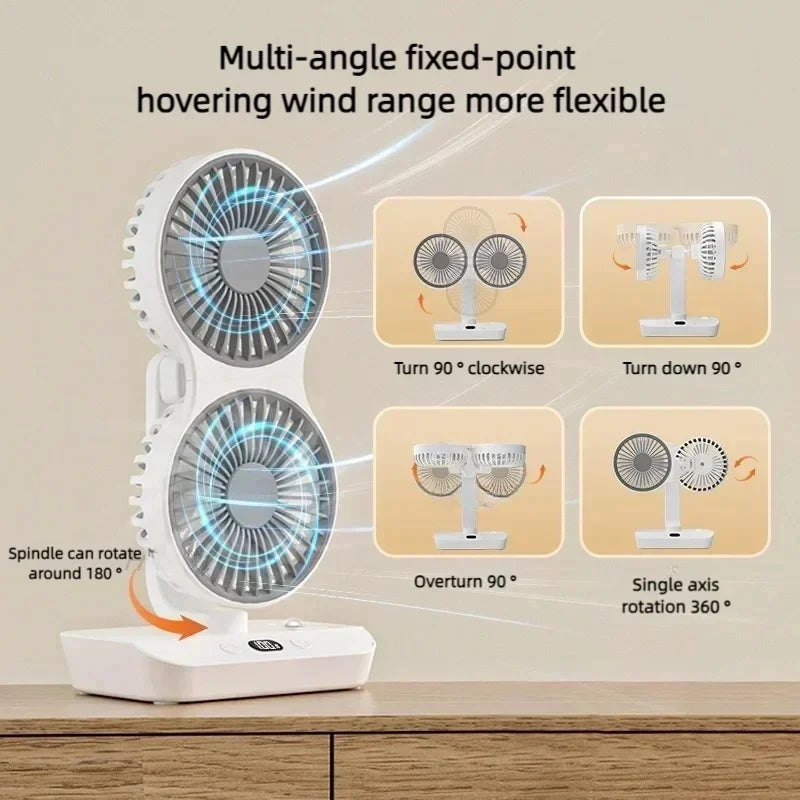 Trendbay Multi-Function Double Head Shaking Fan