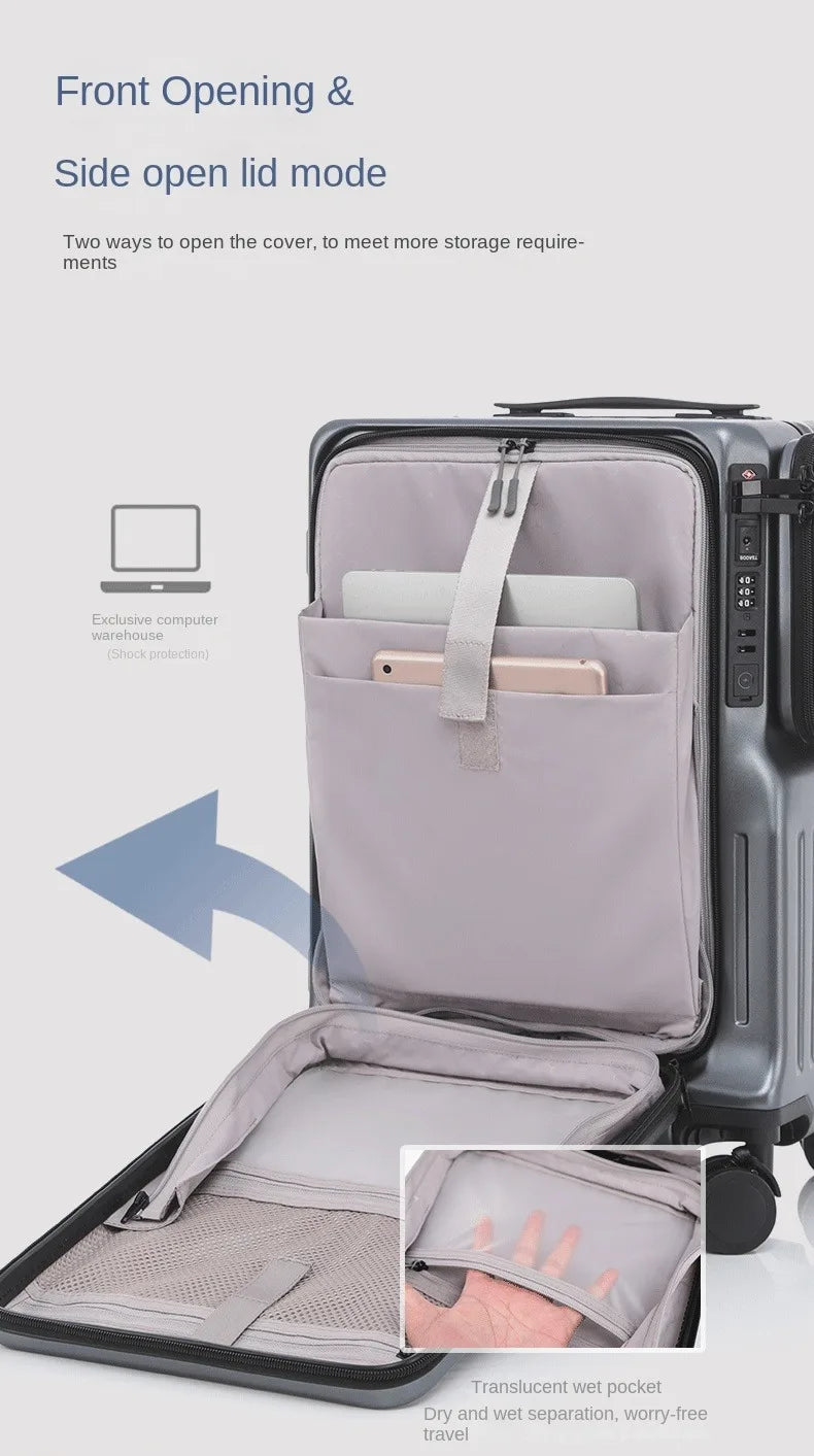 Trendbay 20-Inch Front Opening Carry-On Suitcase