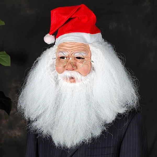 Trendbay Bearded Santa Claus Latex Mask with Glasses 40×30 cm