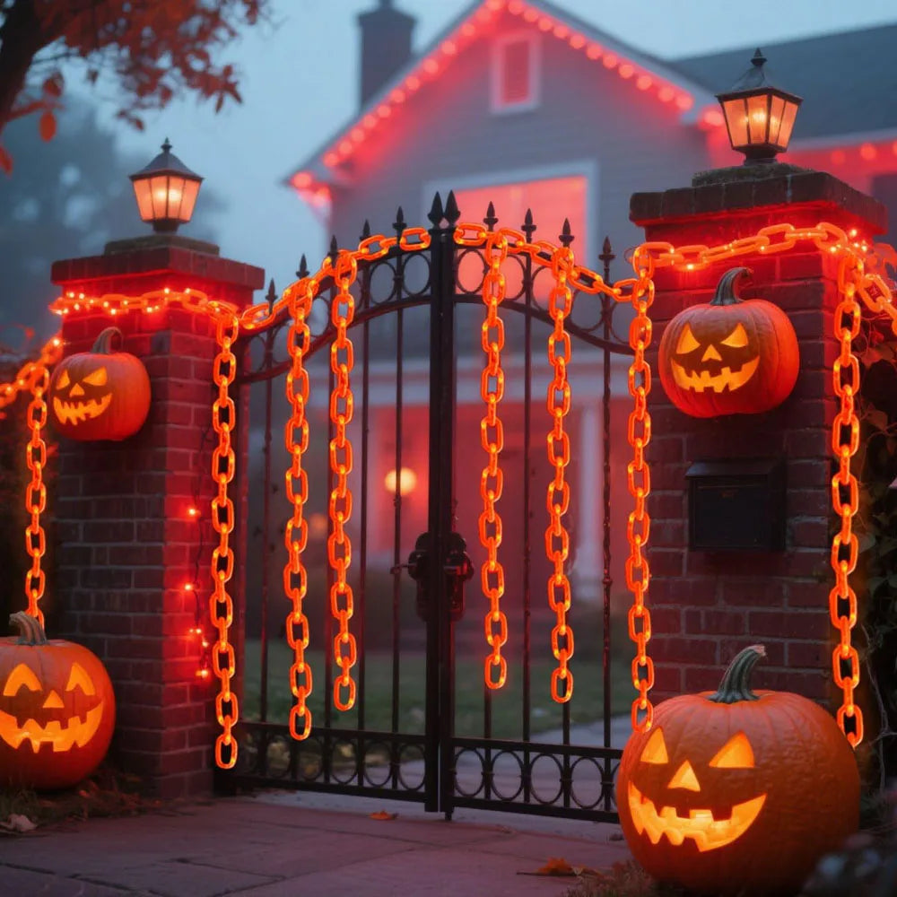 Trendbay 2M Halloween Plastic Chain Lights Orange 8 Modes