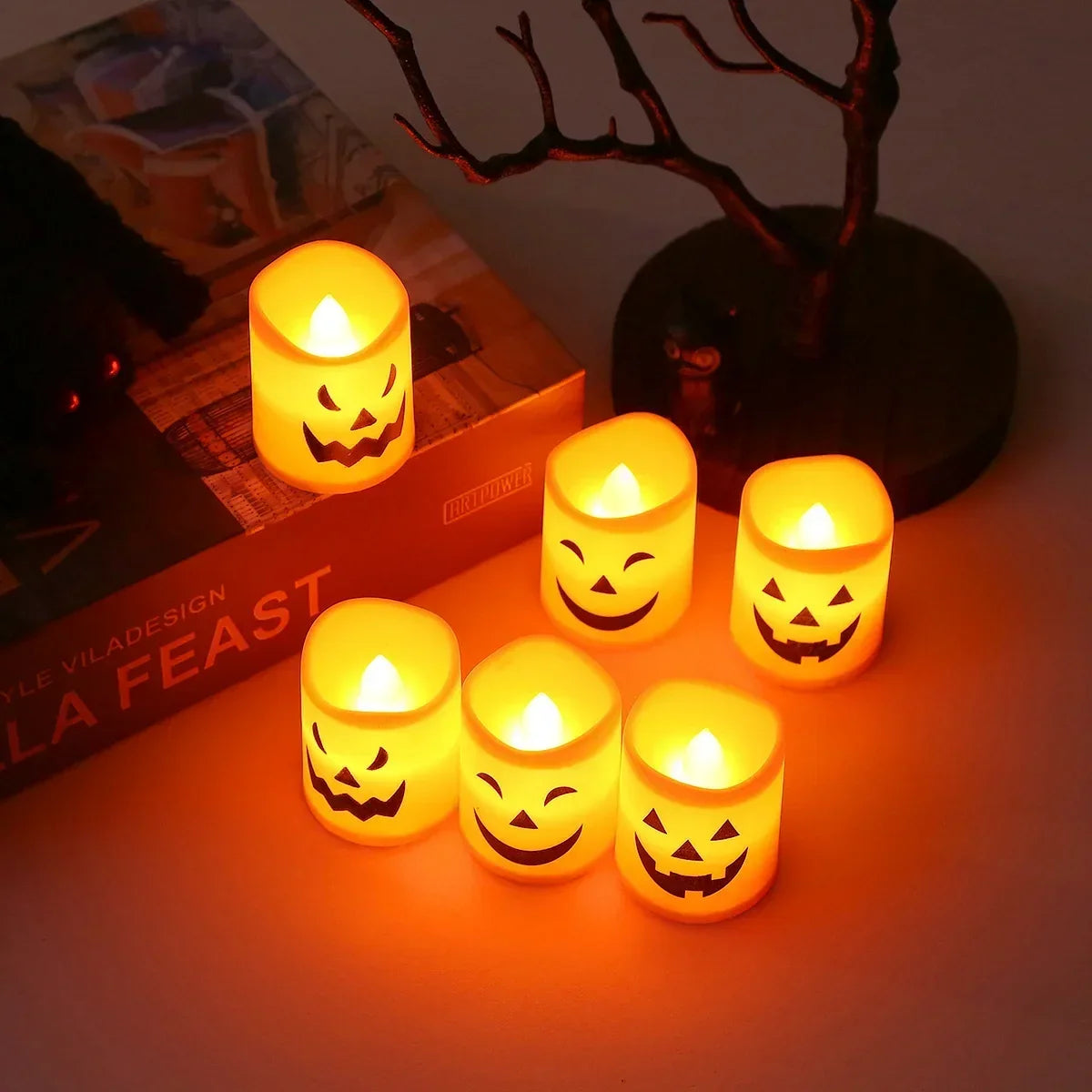 Trendbay 6-Piece Halloween LED Candle Lights – Battery-Powered