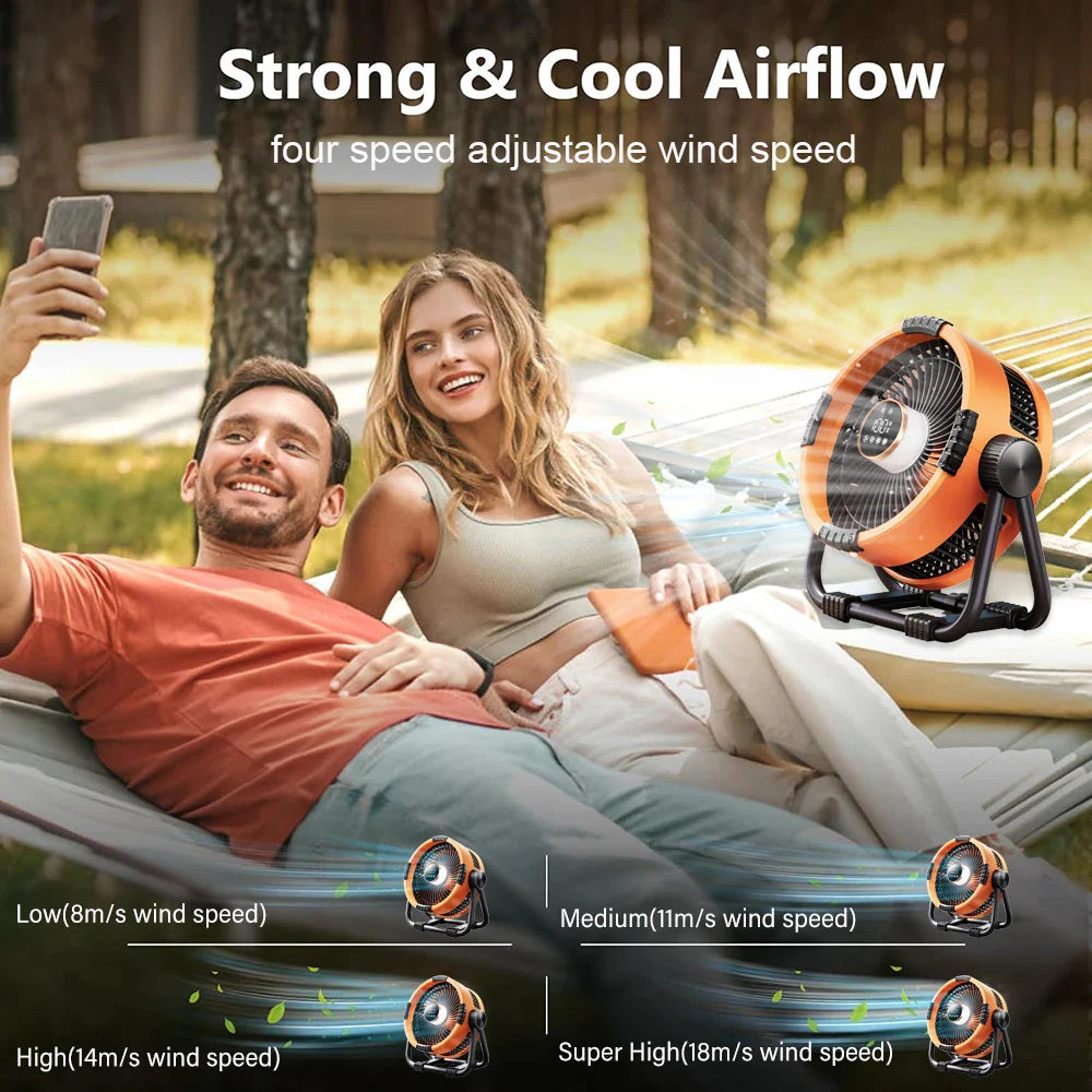 Trendbay 20000mAh Rechargeable Portable Camping Fan