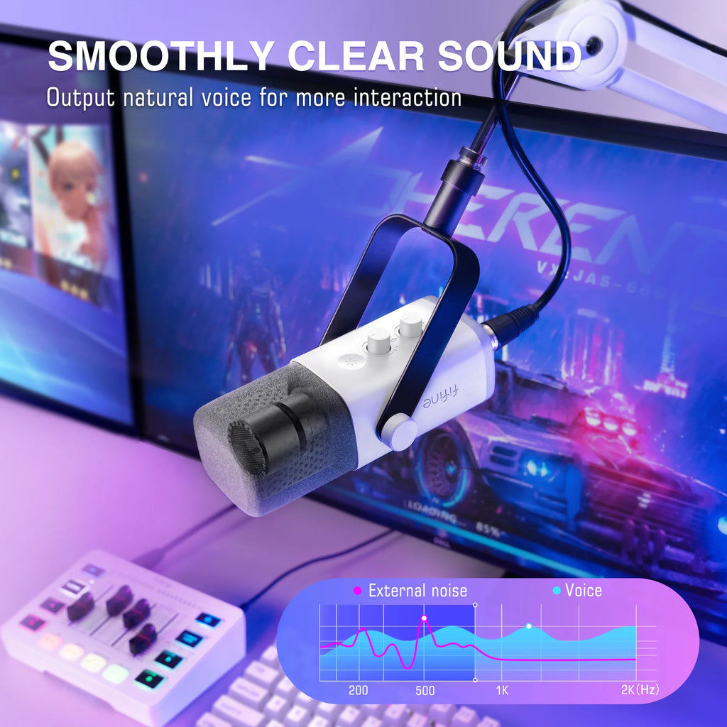 Trendbay RGB Streaming Podcast Kit Dynamic Mic with Audio Mixer