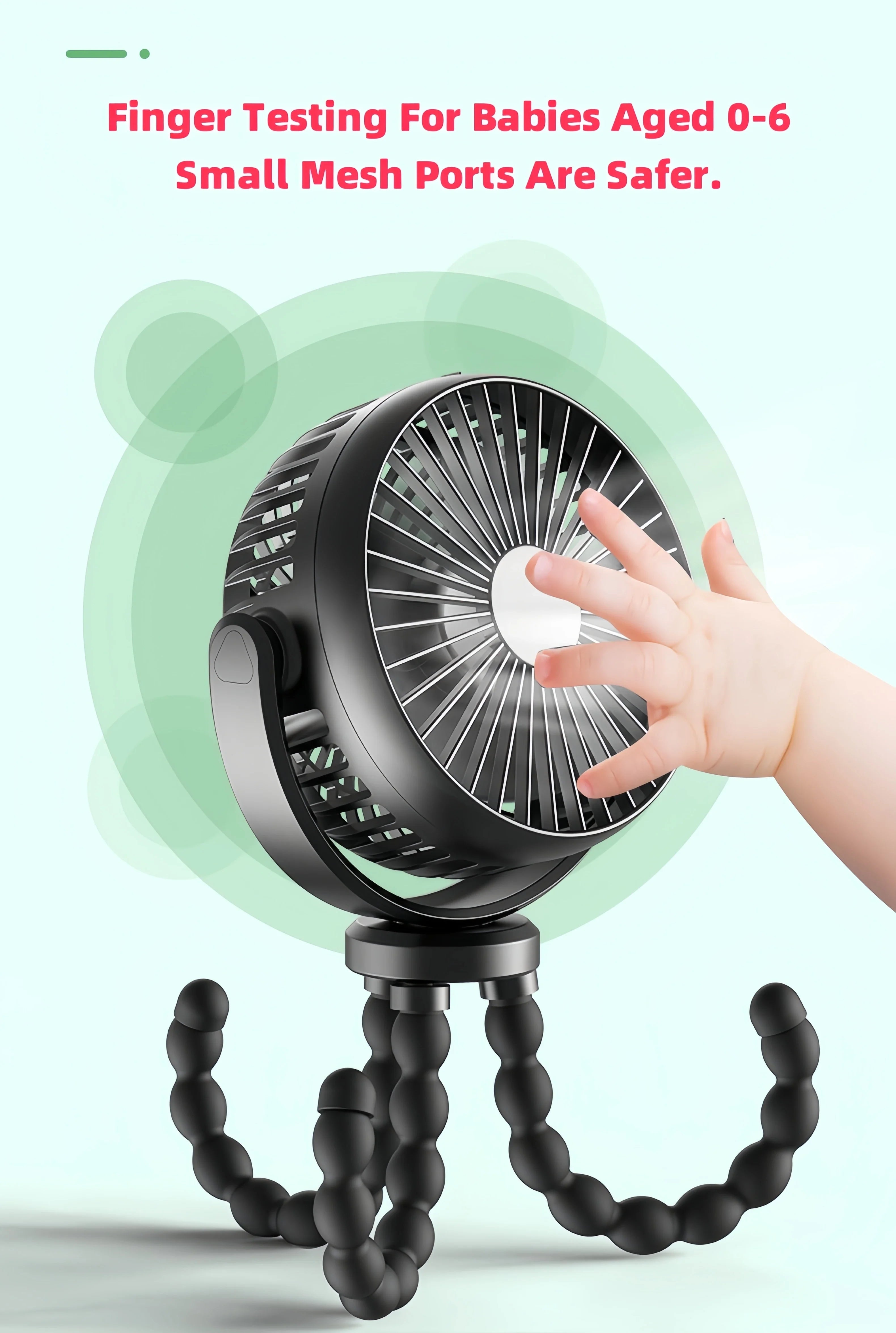 Trendbay Mini Portable Stroller Fan with Flexible Tripod