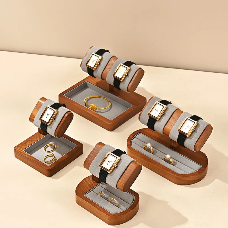 Trendbay T-Shaped Wooden Watch Display Stand – Watch & Jewelry Holder for Bracelets and Accessories