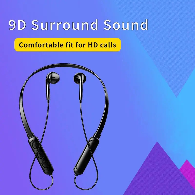 Trendbay Wireless 9D Bluetooth Neckband Headset Black