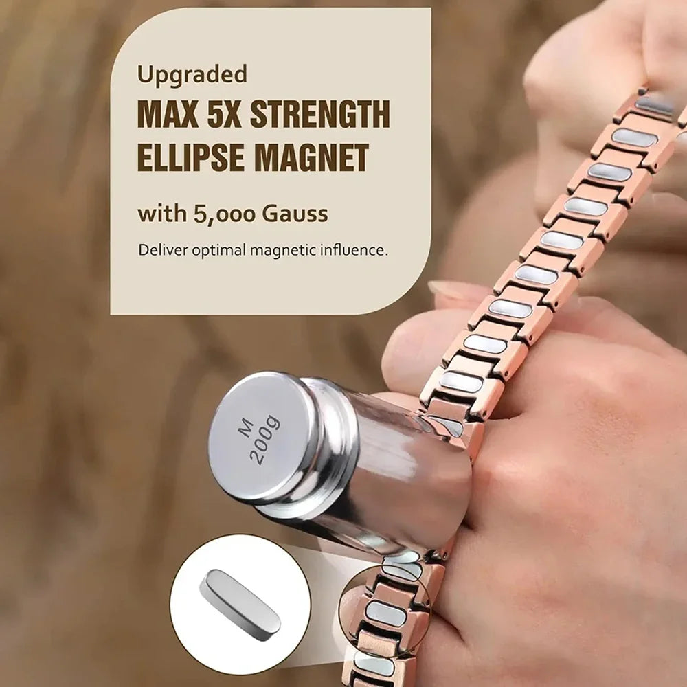 Trendbay Premium Copper Magnetic Bracelet for Men – Titanium Steel Wristband