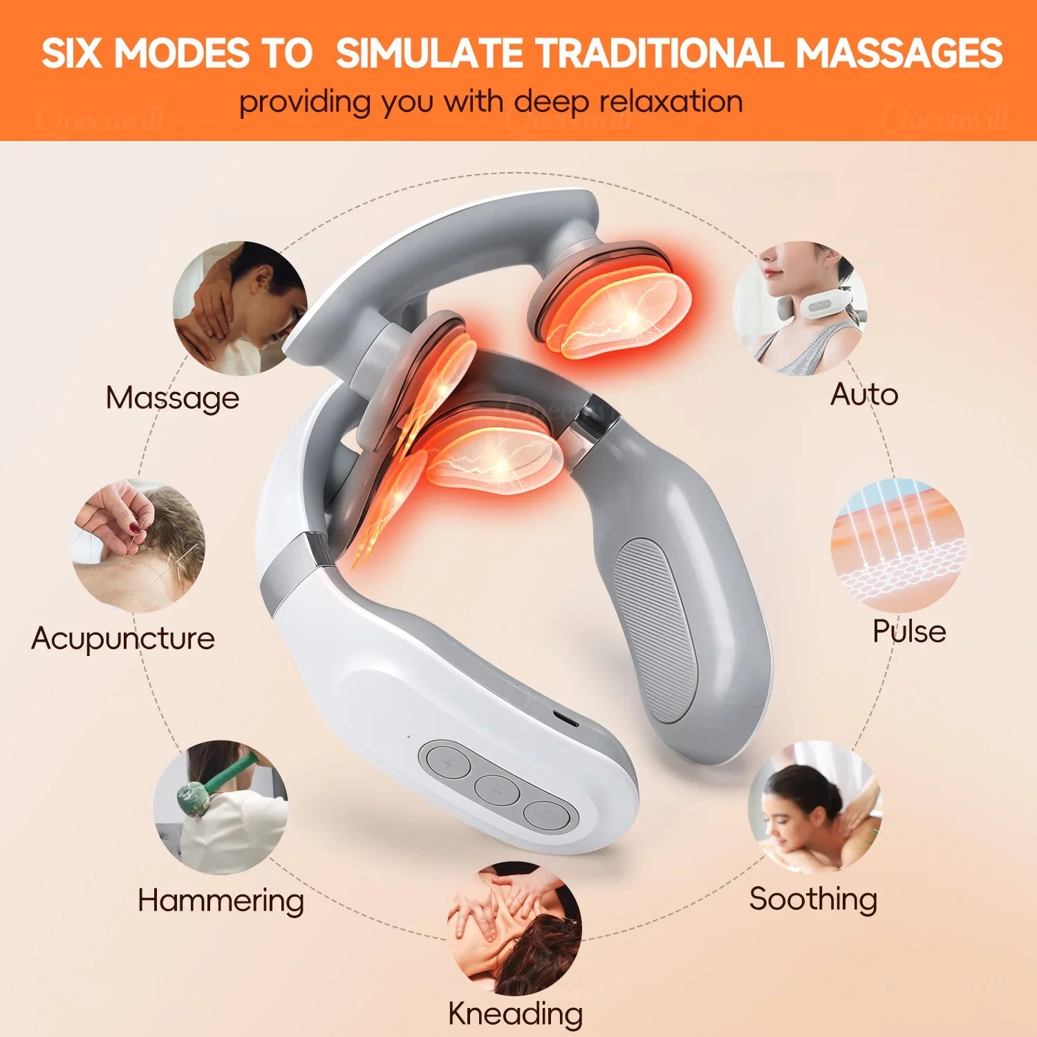 Trendbay Smart Neck & Shoulder Massager with 6 Modes & 16 Levels