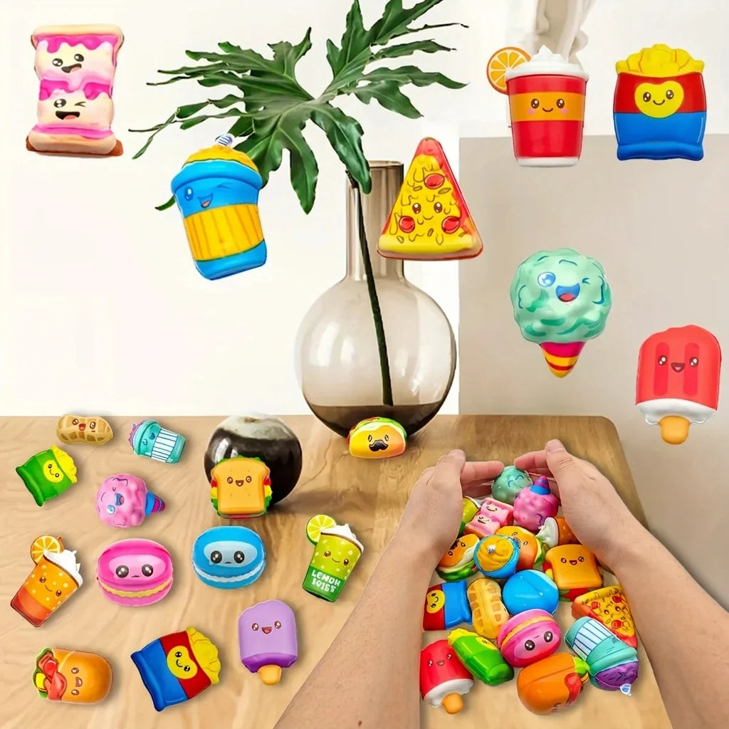 Trendbay 12pcs Mini Slow-Rising Squishy Toy Set Random Food & Fries