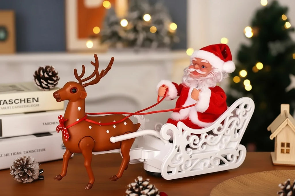 Trendbay Electric Christmas Elf & Reindeer Sleigh Decoration