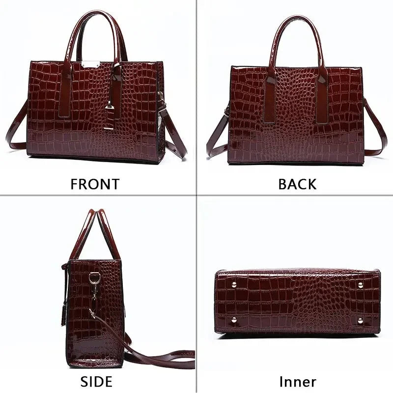 Trendbay Women's Crocodile Pattern Tote Bag