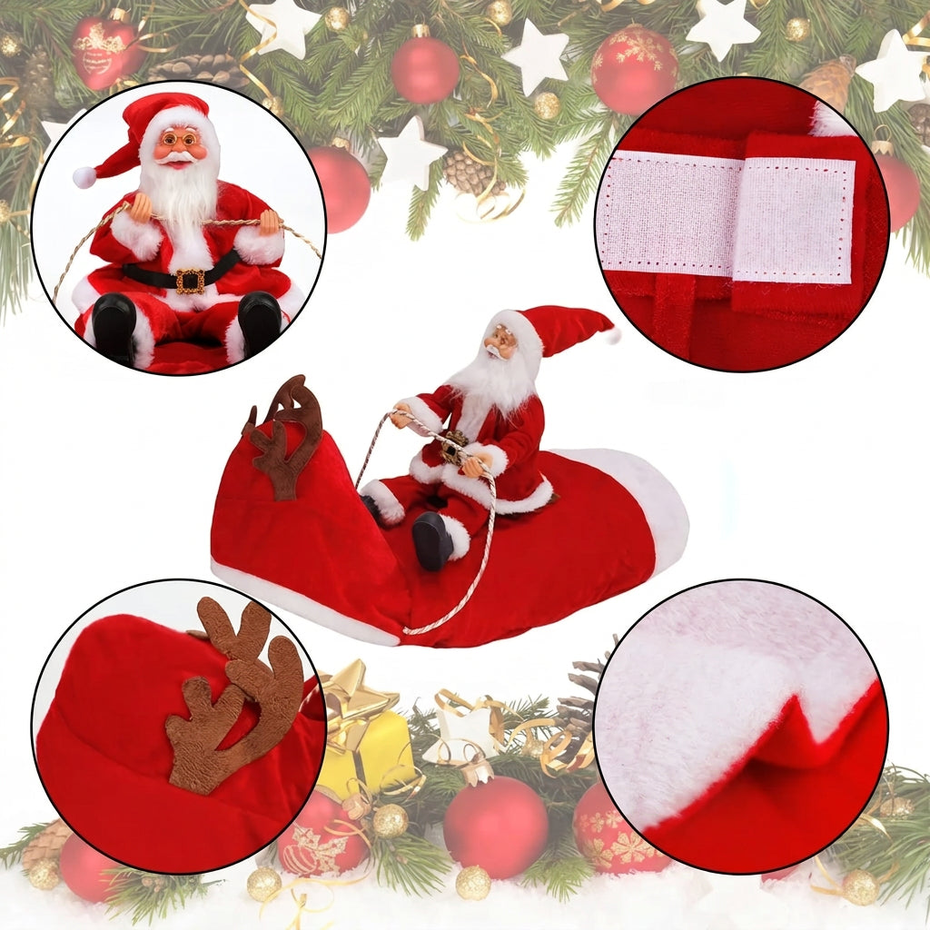 Trendbay Christmas Dog Costume Santa Claus Riding Reindeer