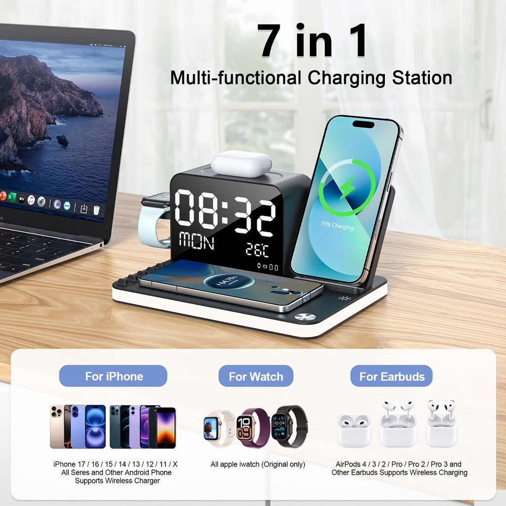 Trendbay 7-in-1 Wireless Charging Station with Night Light