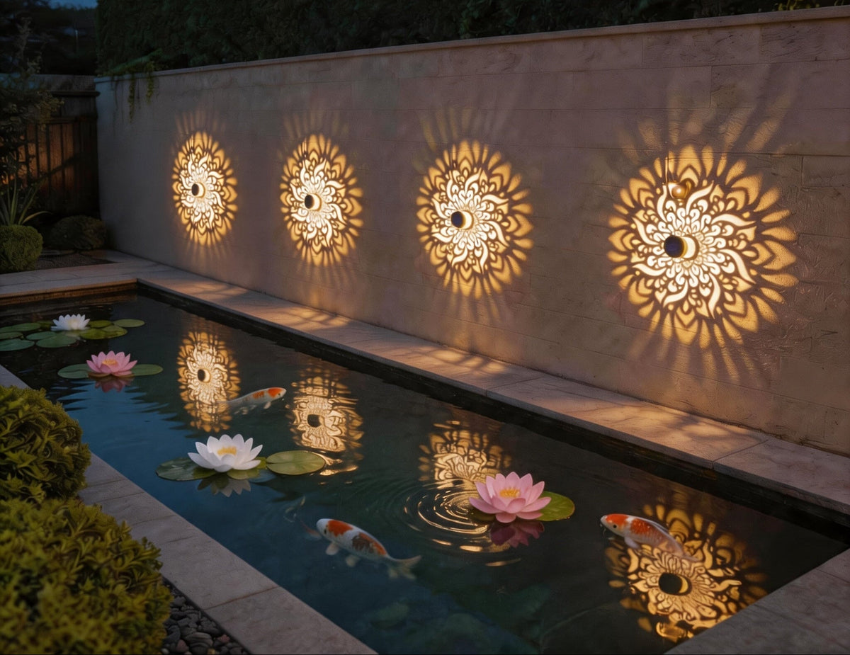 Trendbay 4pcs Solar Mandala Garden Lights – Warm White