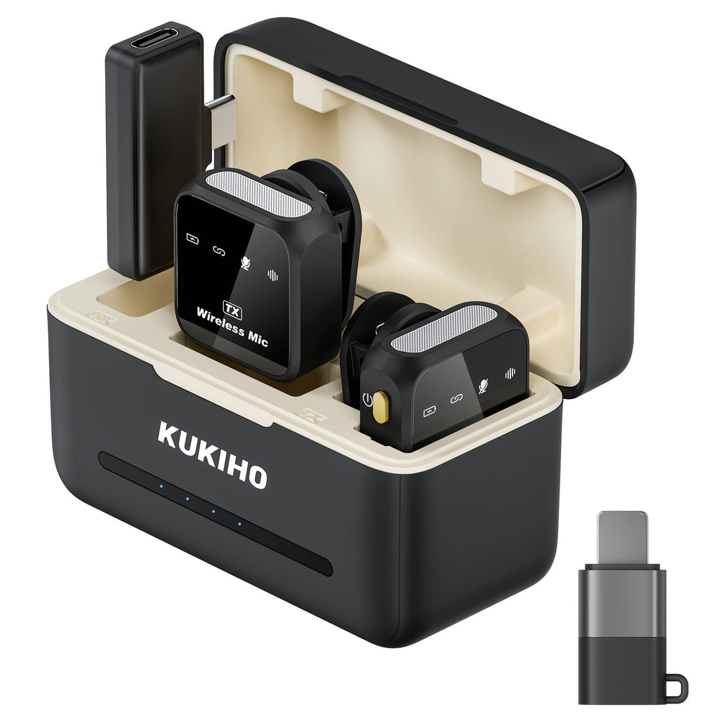 Trendbay Wireless Lavalier Microphone – Clip-On Mic with Charging Case & Noise Cancellation