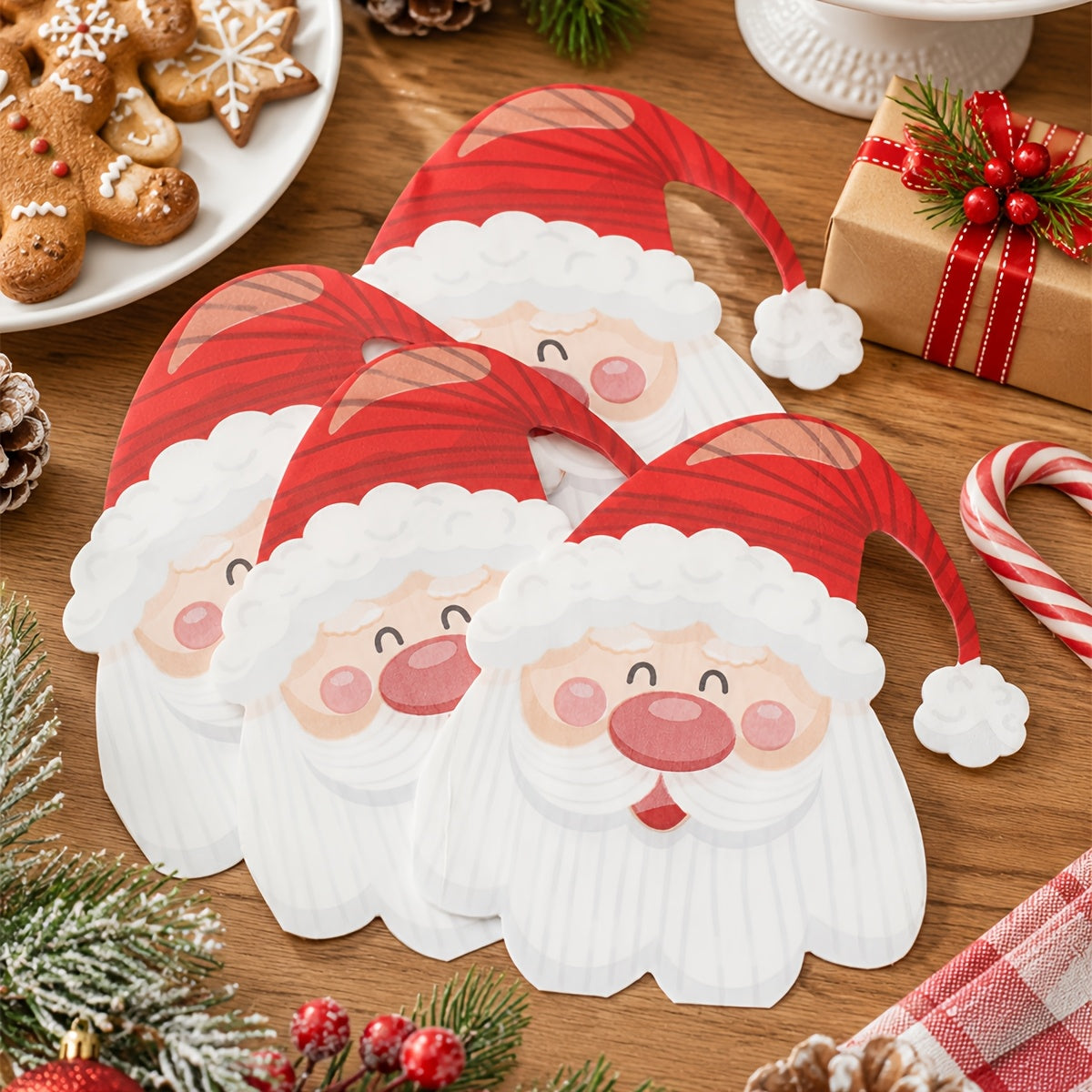 Trendbay Christmas Cartoon Santa Head Paper Napkins