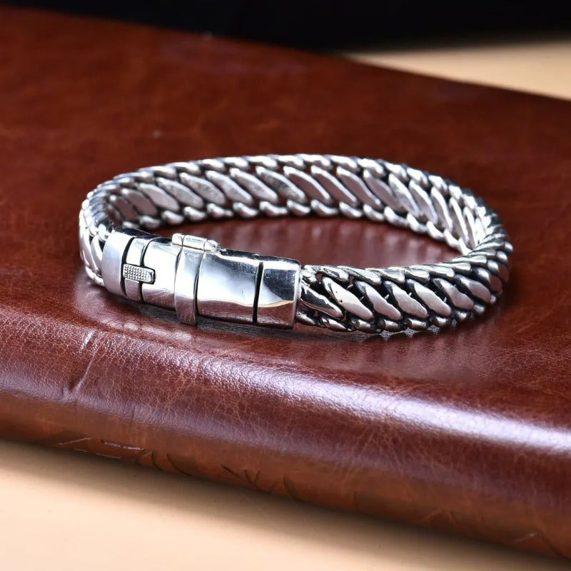 Trendbay Sterling Silver Viking-Style Three-Strand Bracelet – Men's & Women's Fashion Jewelry
