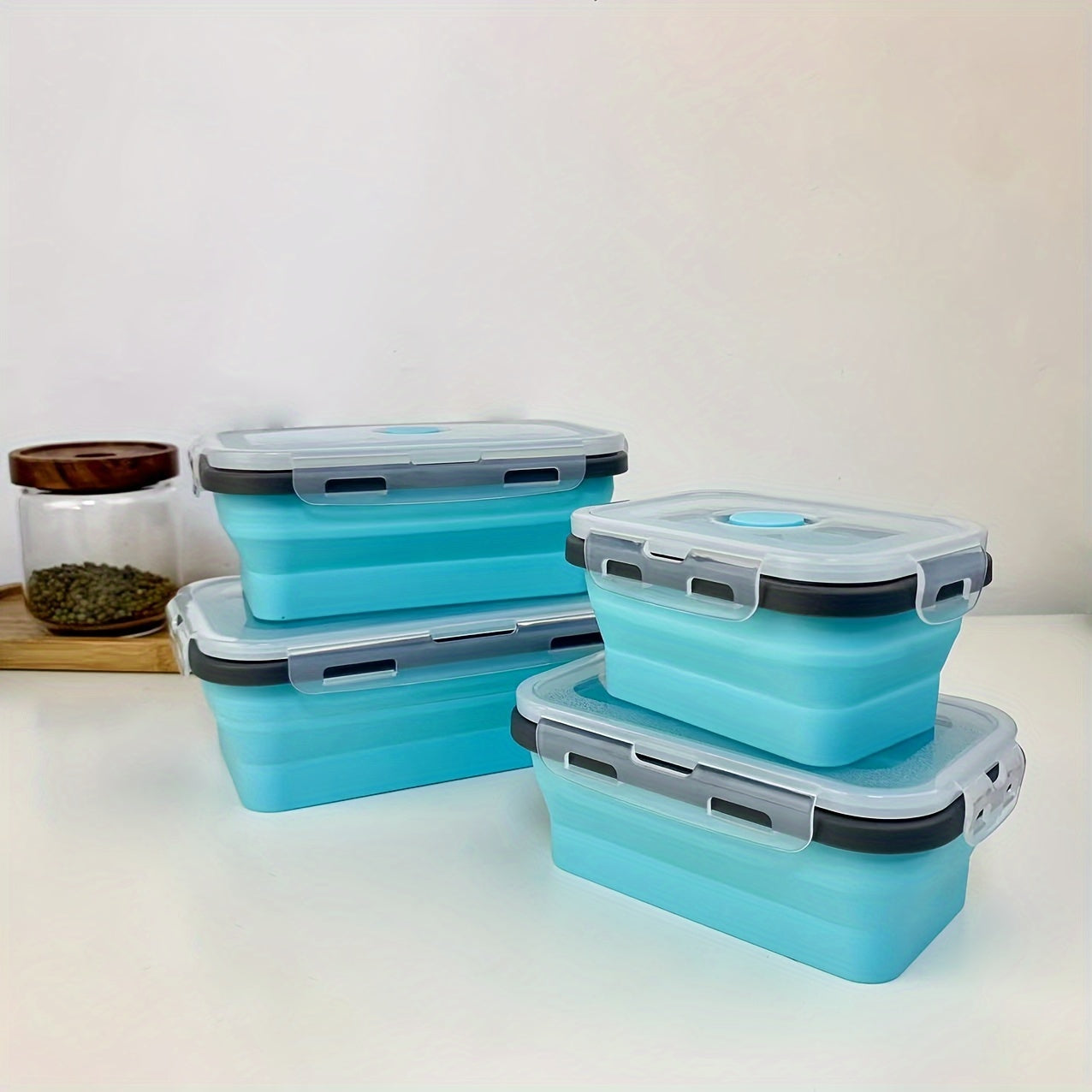 Trendbay 3-Piece Folding Silicone Bowl Set with Lids