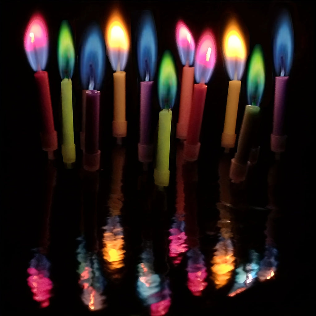Trendbay 12pcs Colorful Flame Decorative Birthday Cake Candles