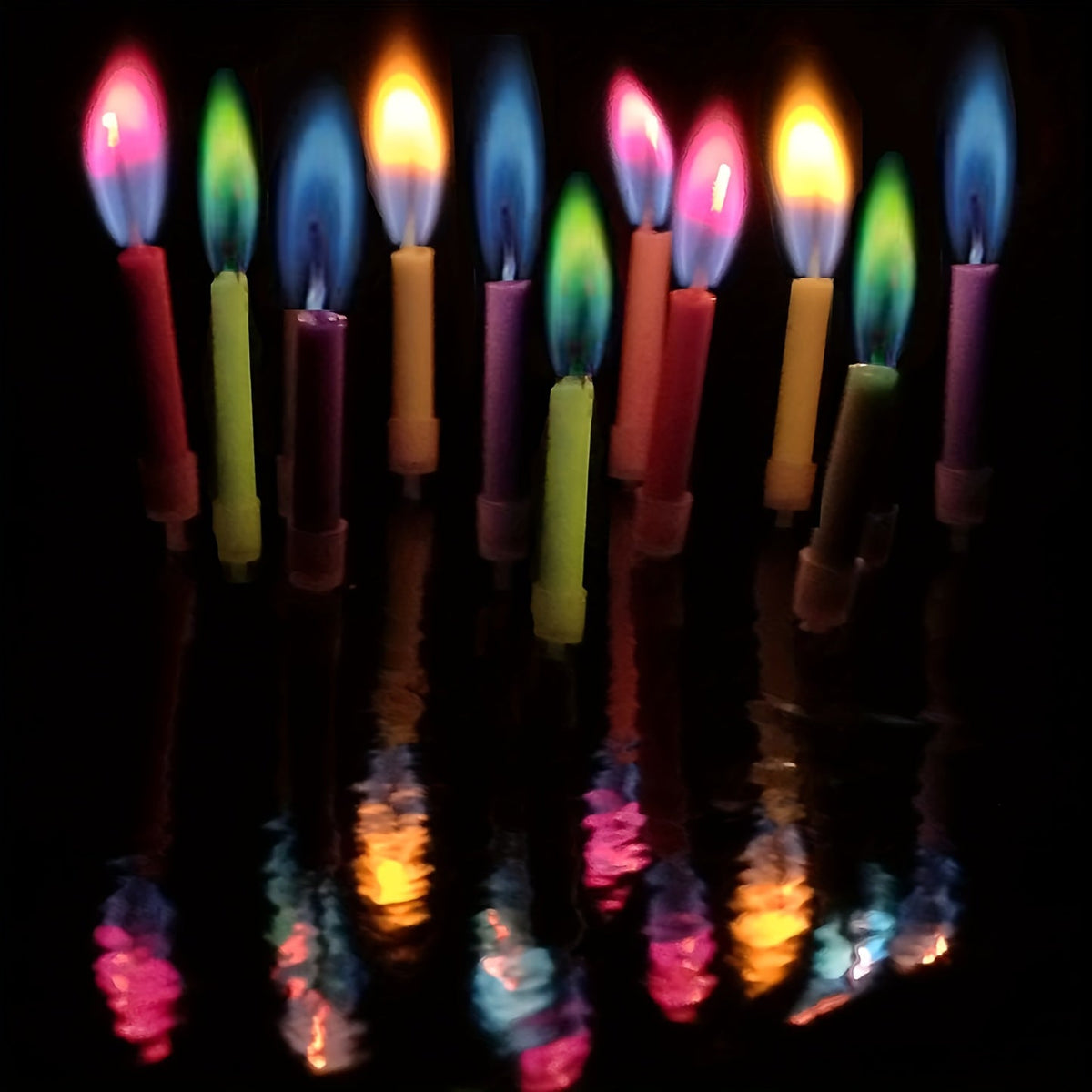 Trendbay 12pcs Colorful Flame Decorative Birthday Cake Candles