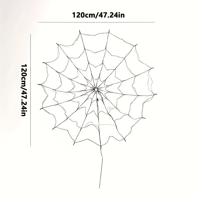 Trendbay 120 × 120CM Halloween Spider Web LED Light – Purple & Orange