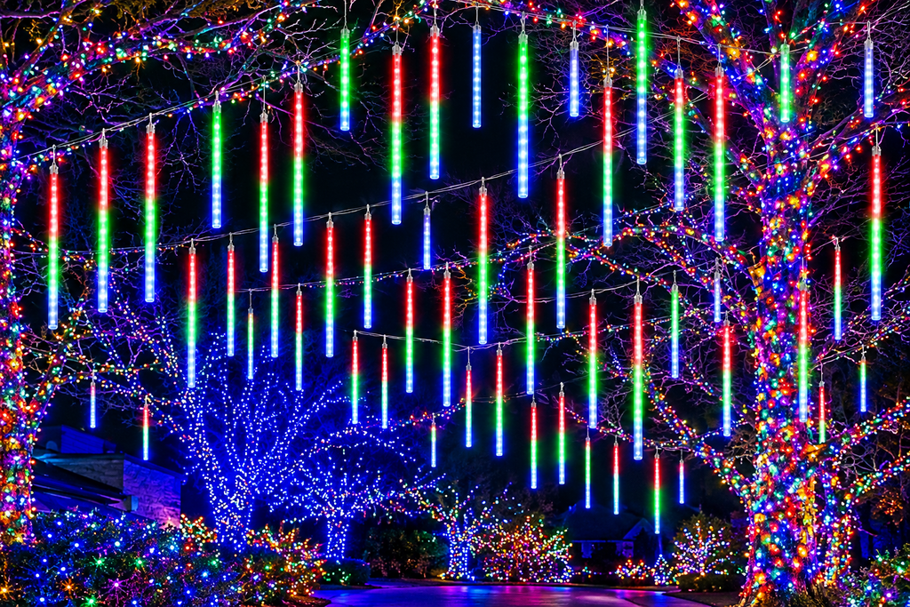 Trendbay 192-LED USB Meteor Shower Lights 8-Tube Multicolor