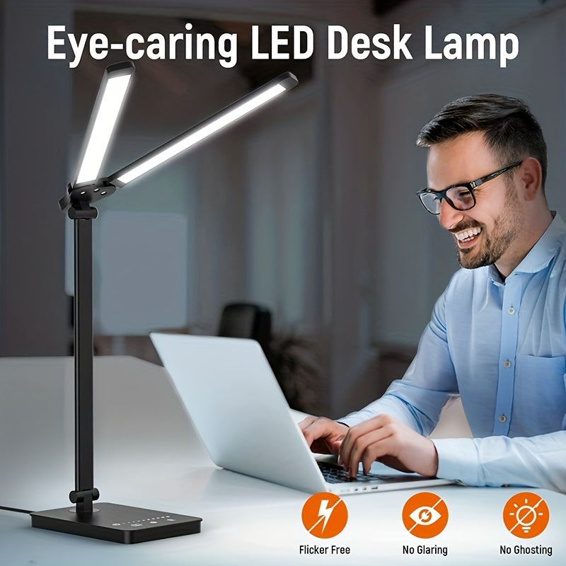 Trendbay Double Head LED Desk Lamp – 50 Modes, Touch Control & Smart Memory