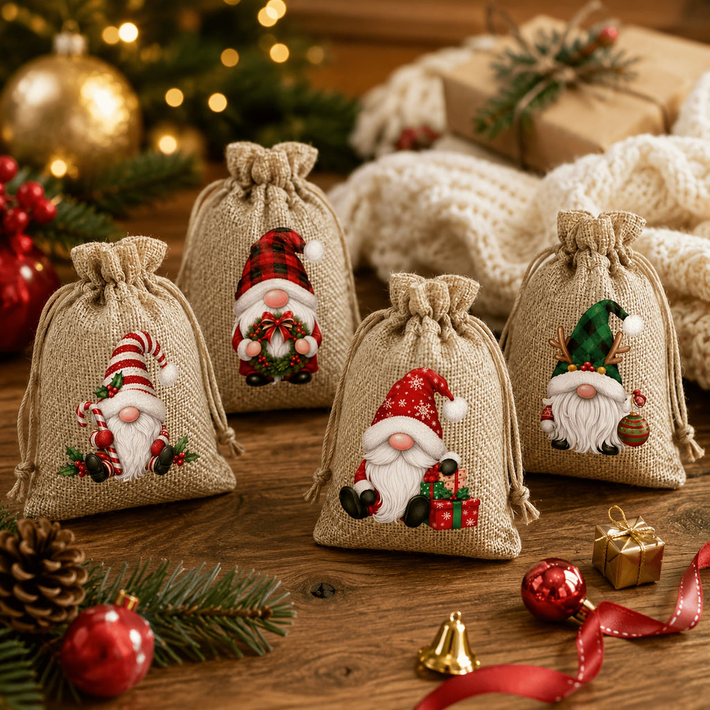 Trendbay 12pcs Christmas Gift Bags 3.94×5.51 In Drawstring Pouche