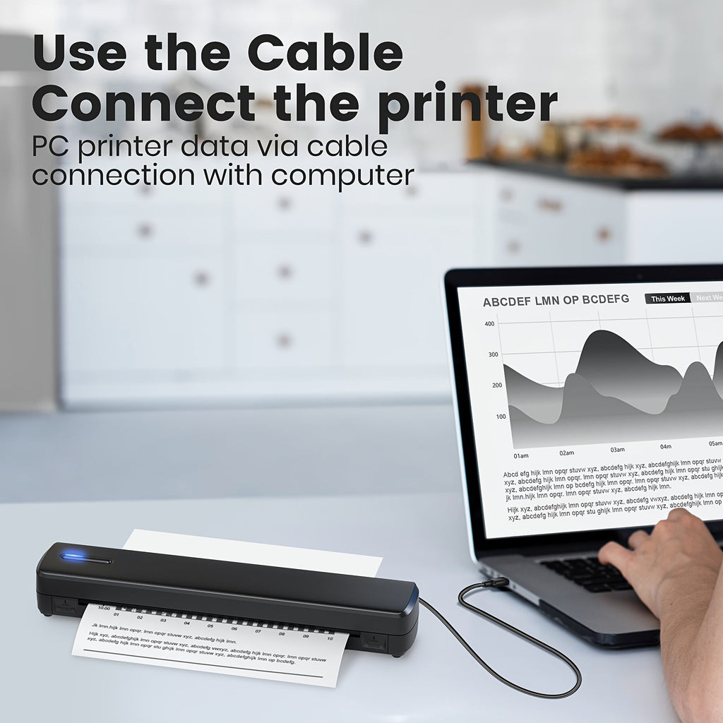 Trendbay Portable Wireless Thermal Printer – Inkless Mobile Printer for A4 & Letter