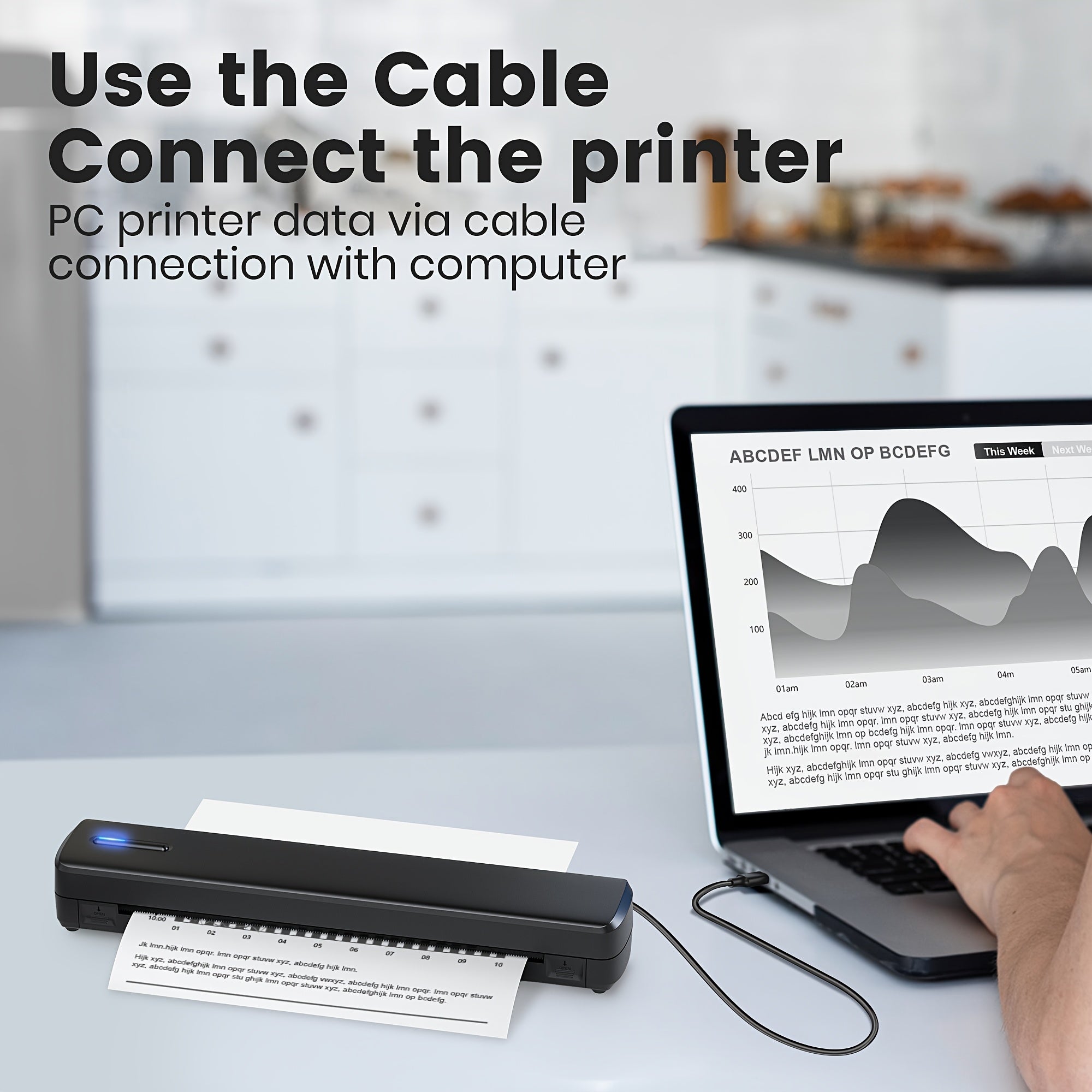 Trendbay Portable Wireless Thermal Printer – Inkless Mobile Printer for A4 & Letter