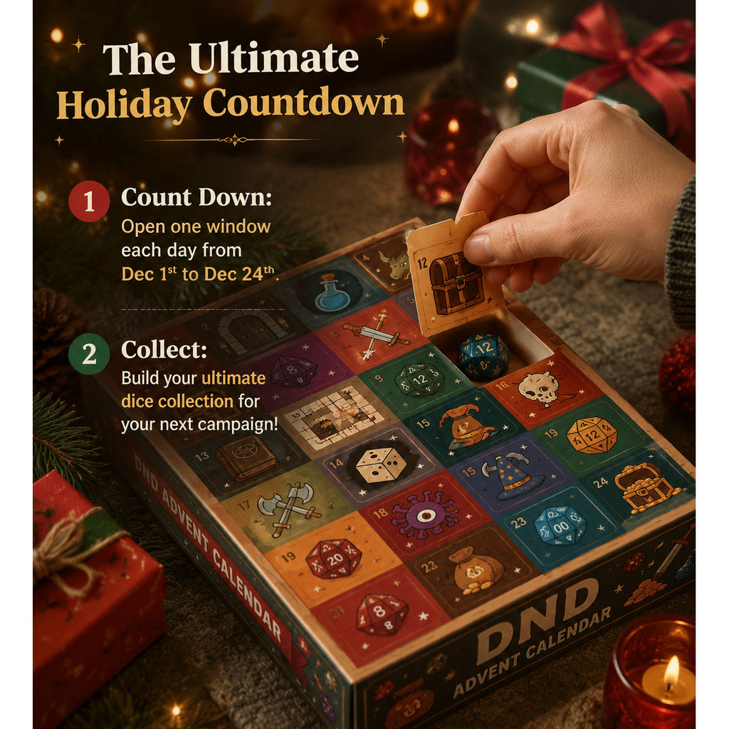 Trendbay 24-Day Christmas Dice Advent Calendar Polyhedral Dice Set
