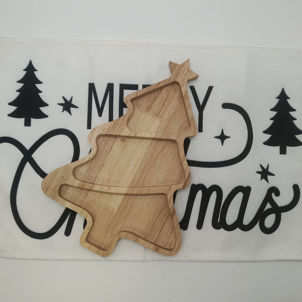 Trendbay Christmas Tree-Shaped Wooden Decorative Tray