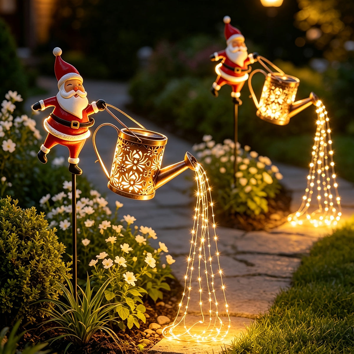 Trendbay 82CM Solar Santa Claus Kettle Light for Christmas