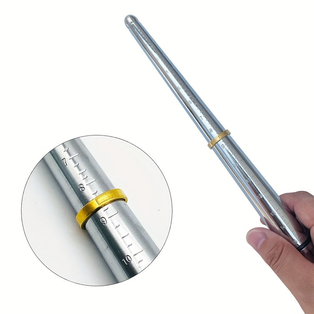 Trendbay 33cm Stainless Steel Grooved Ring Mandrel – US Size 1–15 Ring Sizer & Jewelry Forming Tool