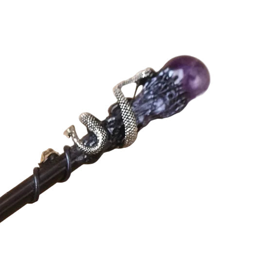 Trendbay Amethyst Crystal Wand Handmade DIY Witch Scepter 1pc
