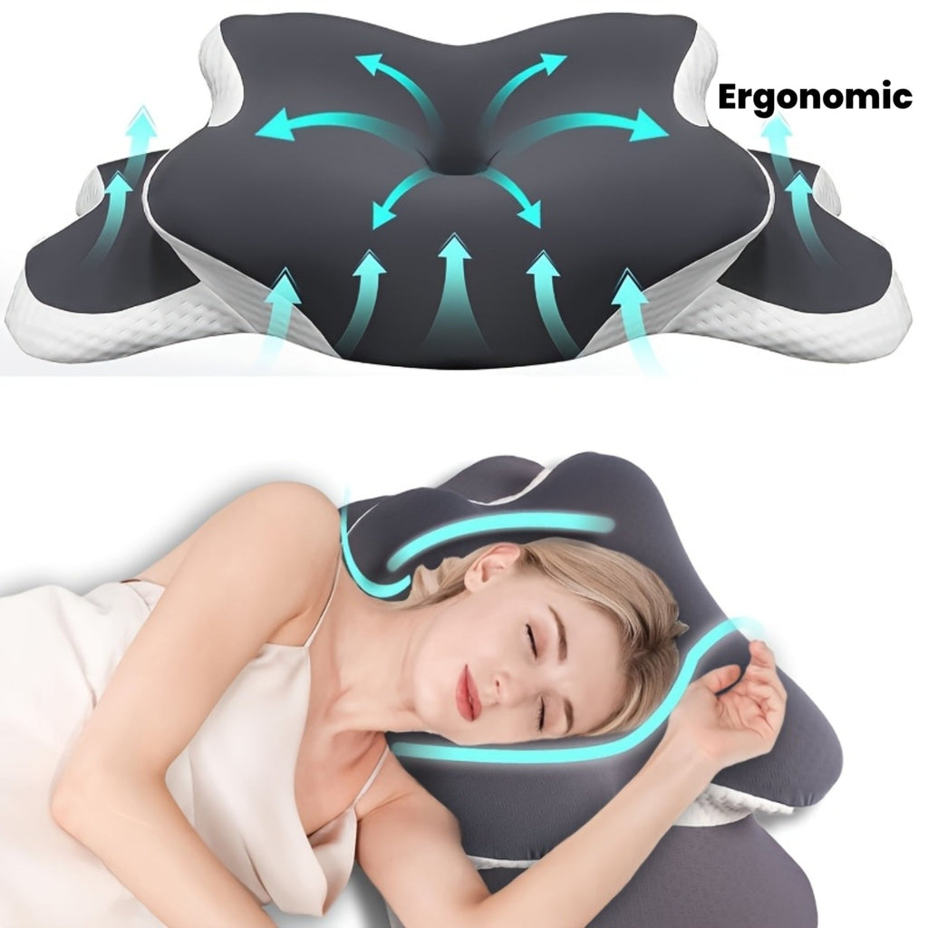 Trendbay Ergonomic Butterfly Neck Pillow – C-Shaped Dual-Height Support Pillow for Travel & Sleep