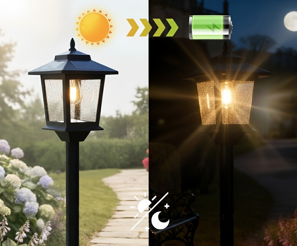Trendbay 2pcs Solar Outdoor Lamp Posts Adjustable