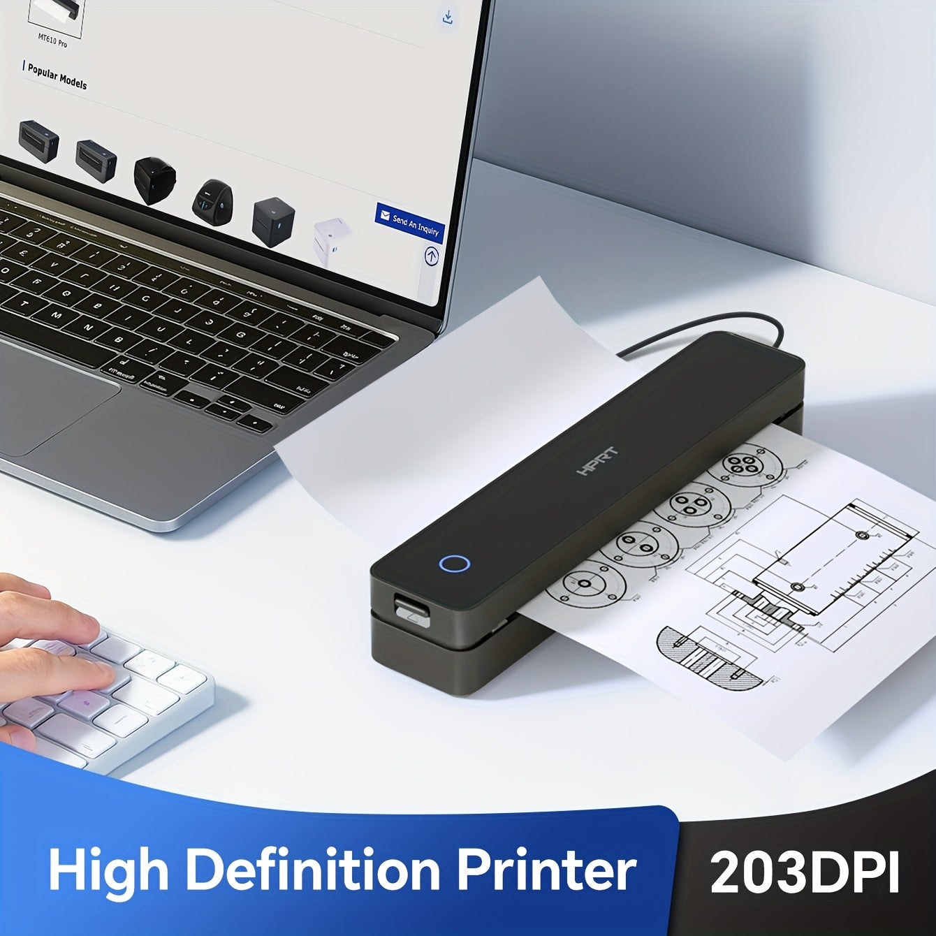 Trendbay MT610 Portable Wireless Thermal Printer
