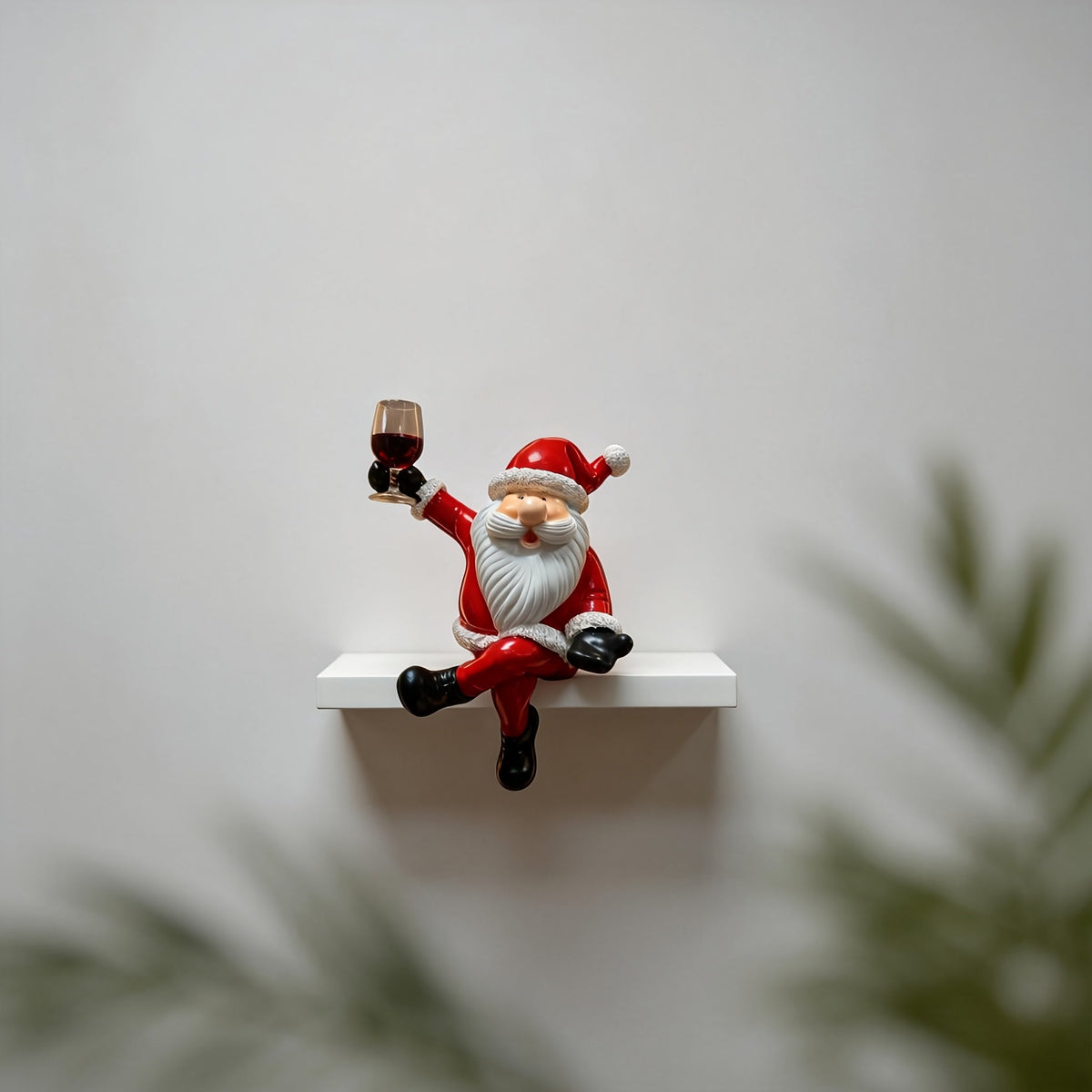 Trendbay Red and White Resin Elderly Figure Ornament Seated Character Raising a Glass