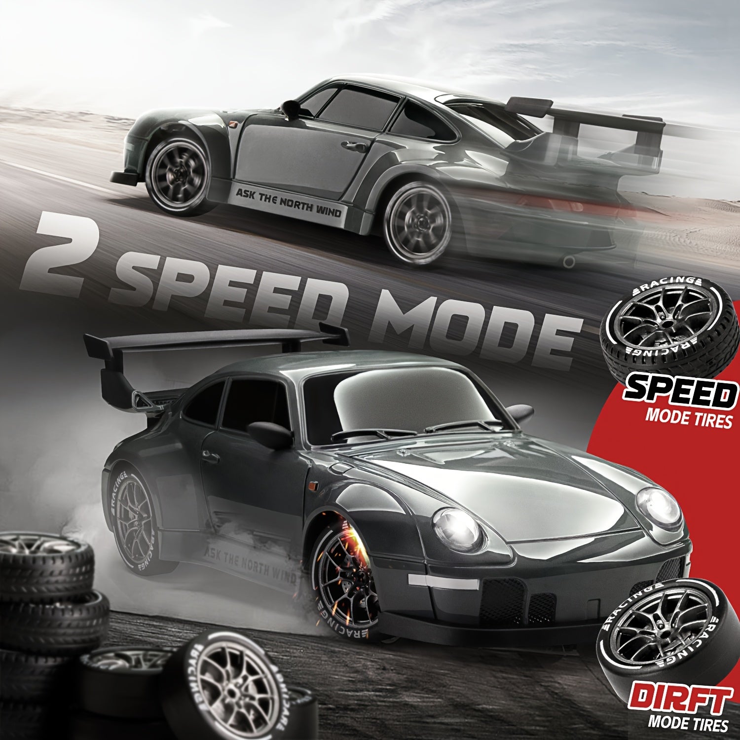 Trendbay 1:24 RC Drift Car 4WD 2.4GHz with Lights & Accessories