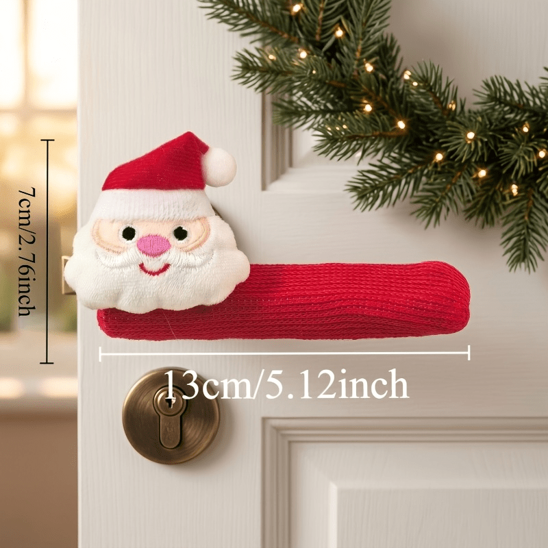 Trendbay 3pcs Santa Claus Doorknob Covers Red Christmas Decor