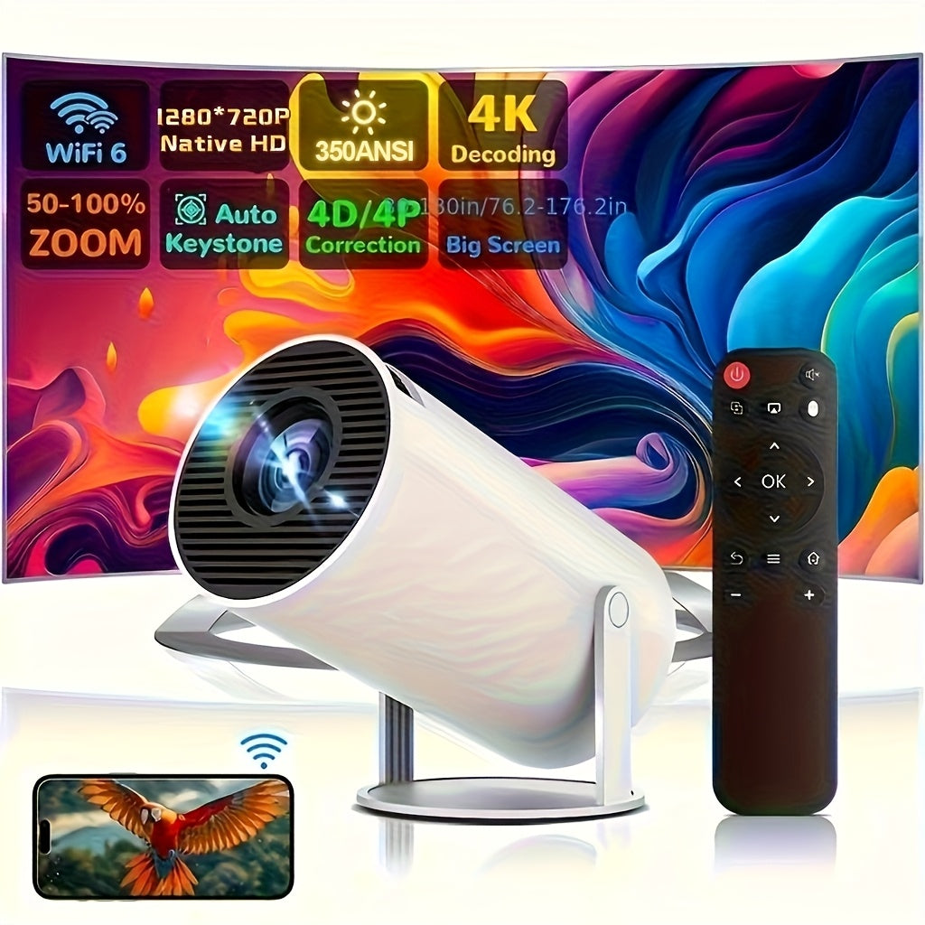 Trendbay HY300 Pro Mini Smart Projector – WiFi 6, Android 11, 4K Support Portable Projector
