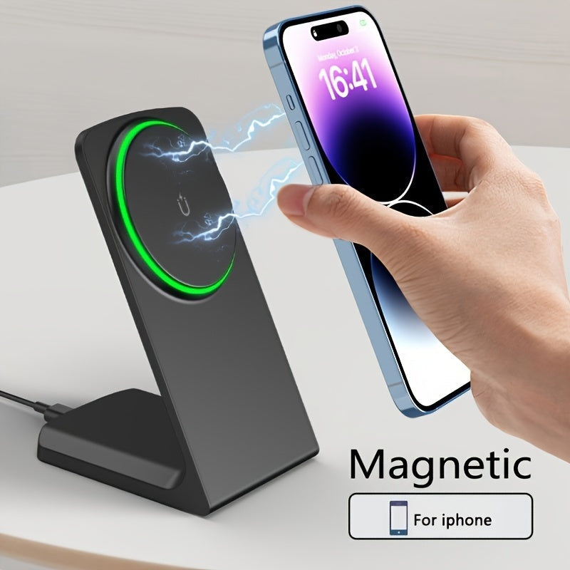Trendbay Magnetic Wireless Charger – 15W Fast Charging Stand for iPhone & Earbuds