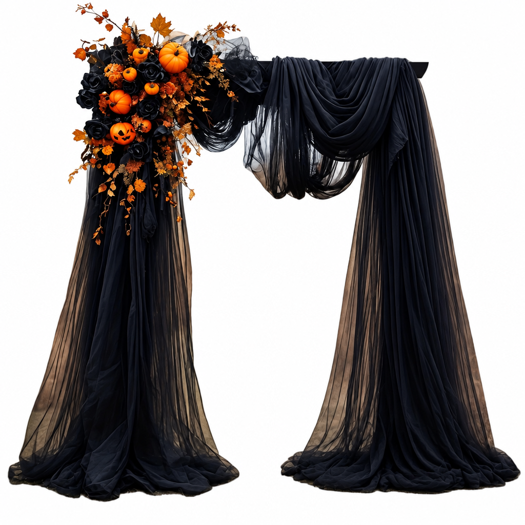 Trendbay Halloween Black Velvet Curtain – 1600 × 76CM